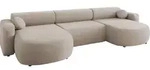 MIRJAN24 Ecksofa Nicelo U, Wohnzimmer U-Form mit Bettkasten und Schlaffunktion,
