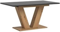 Motion Esstisch V-Fu&szlig; 90x150/190cm inkl. 1 Einlegeplatte grau, Eiche Nachbildung. -