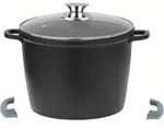 Tiefer Kochtopf mit Glasdeckel & Silikongriffe, &oslash;32 cm - 15 L - Antihaft