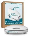 Calmwaters WC-Sitz erh&ouml;ht, + 5 cm Erh&ouml;hung, stabiler Griff, Absenkautomatik,...