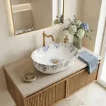 Rea Aufsatzwaschbecken Veronica Shiny - Wei&szlig;/Blau