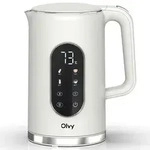 Olvy Wasserkocher Creme, Temperatureinstellung 1,7L &ndash; LCD-Display, 2200W,...