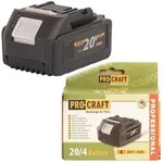 Procraft 20/4 Akku 20 V 4,0 Ah / 4000 mAh Li-ion mit Ladestandsanzeige