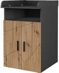 Wickelkommode Vicco Irma Anthrazit/Goldkraft Eiche 60 x 97 cm mit Wickelaufsatz,