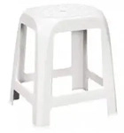 Stefanplast Hocker aus Polypropylen, Wei&szlig;, 41,5 x 46 x 36 cm, bis 100 kg belastbar