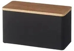 Yamazaki aufbewahrungsbox f&uuml;r bad mit deckel - Schwarz & Holz - Mit Deckel - Schwarz
