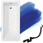 BADLAND Badewanne Rechteck Modern 160x70 mit Ablaufgarnitur und F&uuml;&szlig;en GRATIS...