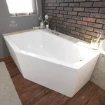 BADLAND Eckbadewanne Badewanne Selena RECHTS 160x90 mit Acrylsch&uuml;rze, F&uuml;&szlig;en...