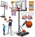 KESSER&reg; Mobiler Basketballst&auml;nder Basketballkorb 160-210cm Set mit Ball &...