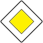Verkehrszeichen 306, 600x600 mm, Vorfahrtstra&szlig;e, RAL-G&uuml;tezeichen Folie RA1