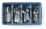 Besteck-Set mit Tablett,Blau,525x300x(H)95mm,Rechteckig