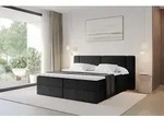 ALTDECOR Boxspringbett - H4 Matratze und Topper - EVON - 160x200 - Schwarz -