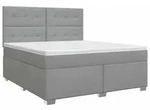 vidaXL Boxspringbett mit Matratze Hellgrau 140 x 190 cm Stoff - Hellgrau