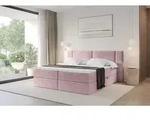 ALTDECOR Boxspringbett - H4 Matratze und Topper - EVON - 200x200 - Rosa - Doppelbett,