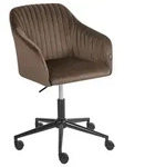 BELIANI Arbeitshocker Braun Samtstoff Modern H&ouml;henverstellbar Drehbar Rollbar