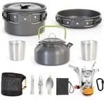 Toboli Camping Geschirr Set 12 tlg. Kochgeschirr f&uuml;r Outdoor Kochausr&uuml;stung...