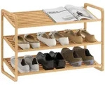HOMCOM Schuhregal mit 3 Ebenen Schuhaufbewahrung Schuh-Organizer f&uuml;r 9-12 Paar