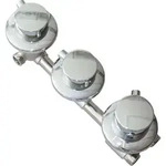Ersatz Thermostat Armatur 3 fach Umschalter Dusche D38 10cm - Schwarz