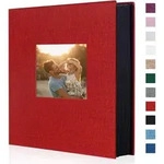 Fotoalbum Einsteckalbum 400 Fotos 10x15 cm Rot Leinen Hardcover mit Fenster