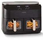 AREBOS Doppel Hei&szlig;luftfritteuse 10 L 2450 W 2 x 5 L Gark&ouml;rbe 8 Programme SYNC...