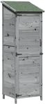 vidaXL Gartenschuppen Grau 59,5 x 56 x 176,5 cm Massivholz aus Fichte