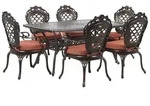 BELIANI Set Gartenm&ouml;bel Tisch 6 St&uuml;hle Dunkelbraun Aluminium Elegante...