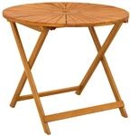 vidaXL Klappbarer Gartentisch Natur &Oslash;90 x 75 cm Massivholz Akazie