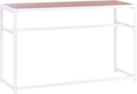 BELIANI Gartentisch Braun u. Wei&szlig; Kunstholz u. Stahl 150 x 50 cm Rechteckig...
