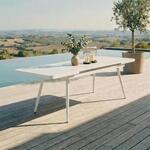 Gartentisch SUNNY ausziehbar 180&ndash;240 cm, Wei&szlig; &ndash; gro&szlig;er Tisch mit integrierter