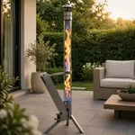 Eden Outdoor Feuerrohr Klassik,Edelstahl Feuers&auml;ule und Pelletfackel, Elegante