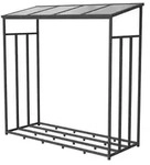 GFP Primeyard Kaminholzregal Metall 185x72x185,5 cm Brennholzregal grau - Grau