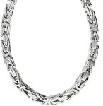 Uni 925 Sterling Silber poliert K&ouml;nigskette 8mm breit - 50cm - Wei&szlig;