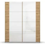 Schwebet&uuml;renschrank Artemis | mit Glast&uuml;ren | Eiche Artisan / wei&szlig; - Braun