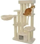 Stabiler Kratzbaum Memphis XXL beige f&uuml;r gro&szlig;e Katzen, 85x49x158 cm, XL