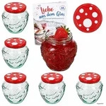 6er Set Frutta Vaso Marmeladenglas 580ml Fliegenpilz Deckel TO82 Heft