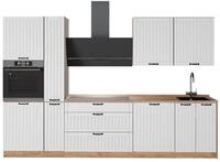 K&uuml;chenzeile Vicco Fame-Line Wei&szlig; Landhaus/Goldkraft Eiche 310 cm ohne