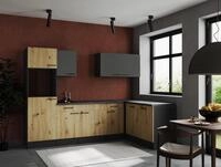 L K&uuml;che Leerblock Winkelk&uuml;che Grau Matt Artisan Eiche Oliver 280x172 cm...