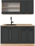 Singlek&uuml;che Vicco R-Line Anthrazit Landhaus/Goldkraft Eiche 140 cm ohne