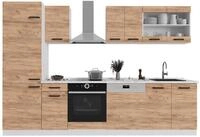 K&uuml;chenzeile Vicco R-Line Goldkraft Eiche/Wei&szlig; 300 cm AP Anthrazit, Model 52209