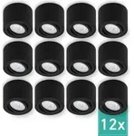 12er Set Oktaplex Aufbaustrahler Alu flach & schwenkbar inkl. LED Modul 4000K