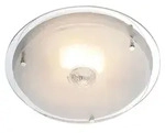 LED Deckenleuchte MALAGA, Chrom, Glas, Rund, klar, satiniert, 23,5 cm