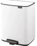 Brabantia Bo Pedal Bin, 12 l, Rechteckig, Stahl, Wei&szlig;, Terrasse, 292 mm - Wei&szlig;