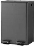 HOMCOM M&uuml;lleimer 2 x 28L M&uuml;lltrennsystem Edelstahl mit Softclose Deckel...