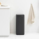 Brabantia Bo Touch Bin, 10 l, Rechteckig, Stahl, Grau, Kunststoff, Terrasse - Grau