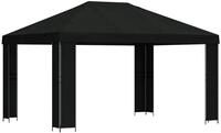 vidaXL Pavillon 4 x 3 m Schwarz Polyester und Stahl 190 gsm