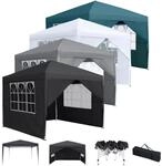 Faltpavillon 3x3m Schnellaufbau Gartenpavillon Partyzelt mit 4 Seitenteilen, UV