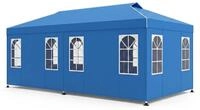 COSTWAY Pop up Pavillon 3x6m, Partyzelt h&ouml;henverstellbar mit 6 Seitenw&auml;nden &