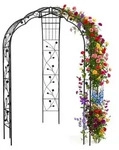 Relaxdays Rosenpavillon, Metall, HxBxT: 250 x 178 x 178 cm, Rosenbogen Garten,