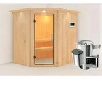 Karibu Sauna Innensauna Lilja Eckeinstieg Ofen 3,6 kW externe Strg.easy 210x184x202