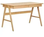 BELIANI Schreibtisch heller Holzfarbton 120 x 70 cm zwei Schubladen robuste...